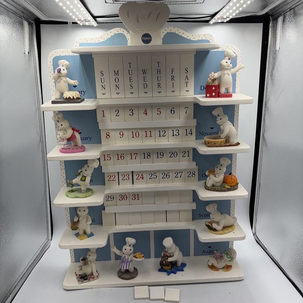 Danbury Mint Pillsbury Doughboy Calendar Complete w All Figurines & Tiles 1997